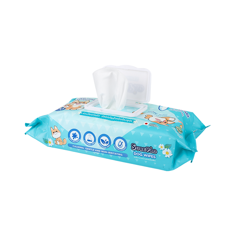 Wholesale price high quality oem thick pet cleaning wipes with lid for dog calming gentle and non-irritating wipes70pcs