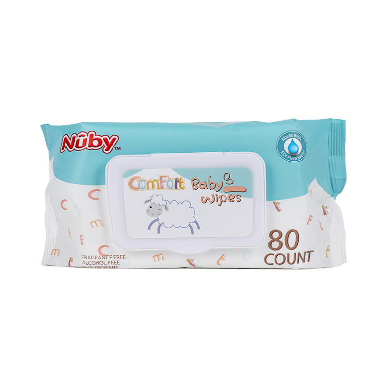 Nuby high quality baby cleaning wet wipes for baby skin care non-woven unscented or baby powder food grade formulation 