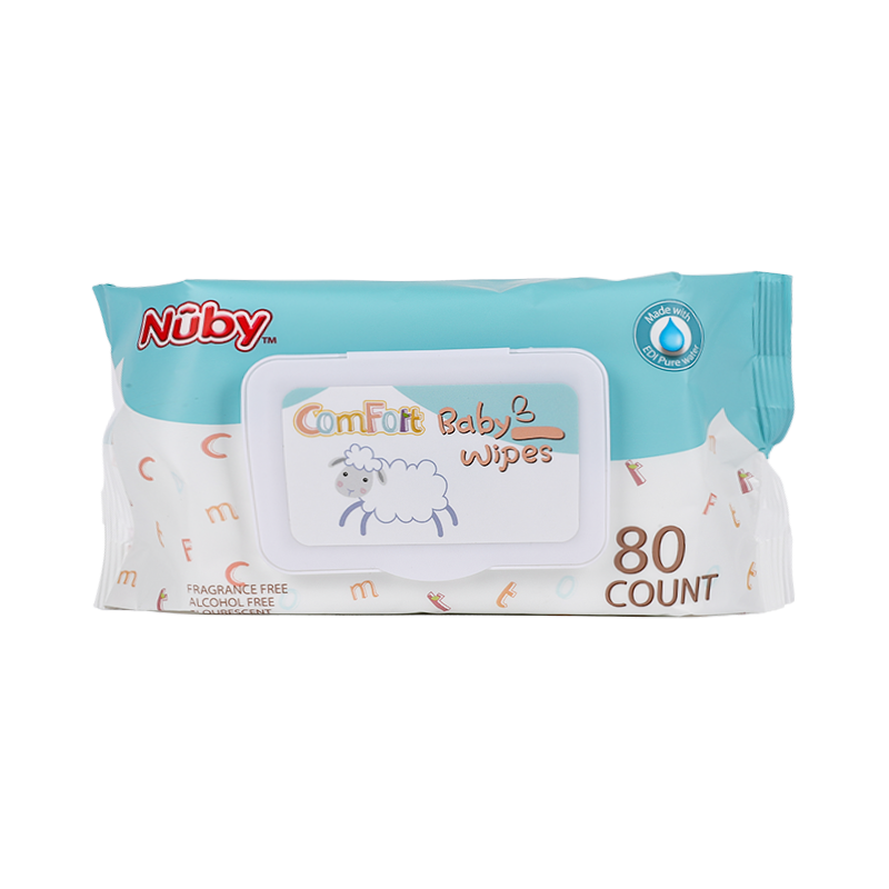 Nuby high quality baby cleaning wet wipes for baby skin care non-woven unscented or baby powder food grade formulation 