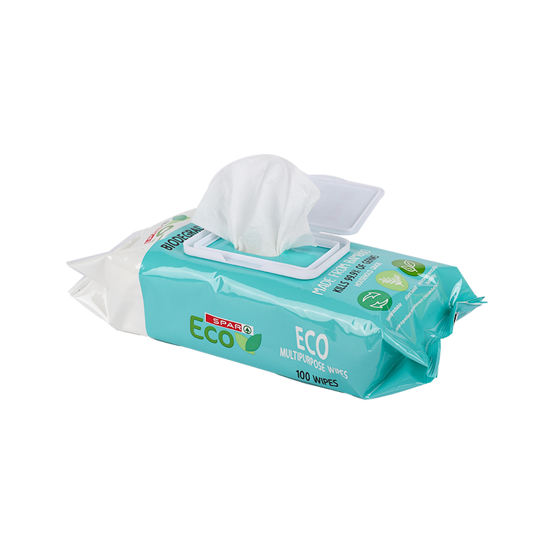 Custom made bamboo tissue 100% organic multipurpose biodegradable organic cleaning anti-bacterial wet household grade wipes 100ct lavender scent with top lid