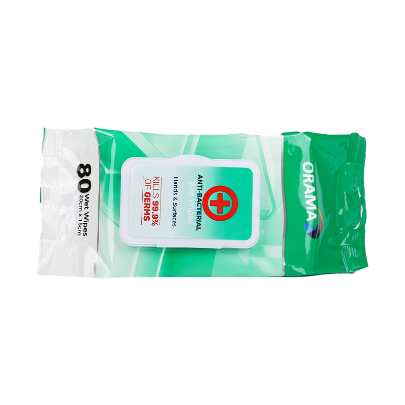 OEM Anti-bacterial surface cleaning wipes 80pcs in pack with lid household grade disinfecting kills 99.9% of germs alcohol free
