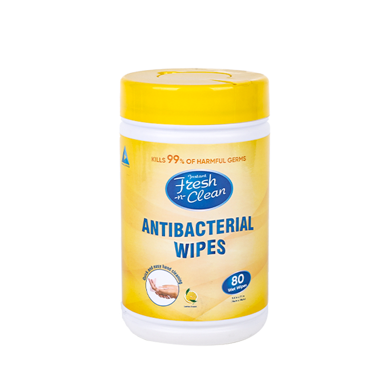 Private label anti-bacterial cleaning wet wipes 80pcs in canisters household cleaning wipes kill 99.9% of harmful germs